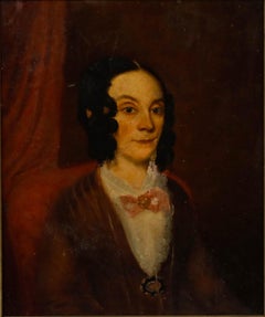 English School 19. Jahrhundert Öl - Dame des Hauses