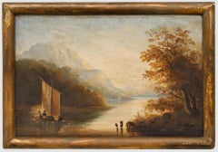 English School 19th Century Oil - Mountainous Lake Scene
