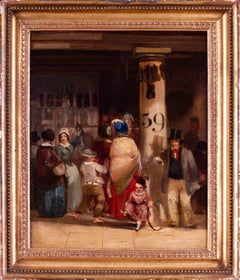 English School, 19th Century oil painting 'A busy shoe shop'