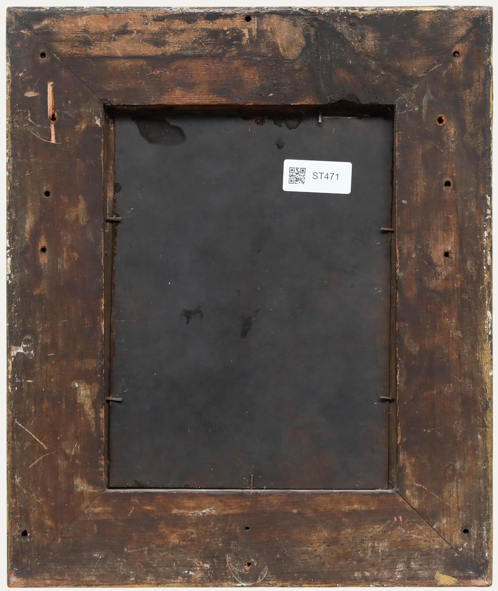 English School 19. Jahrhundert Öl - Porträt einer Mutter mit Kind (Braun), Portrait Painting, von Unknown