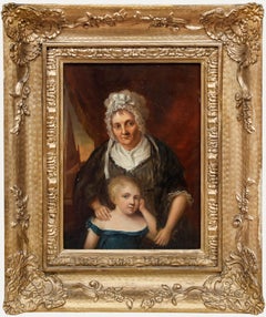 English School 19th Century Oil - Portrait of a Mother and Child