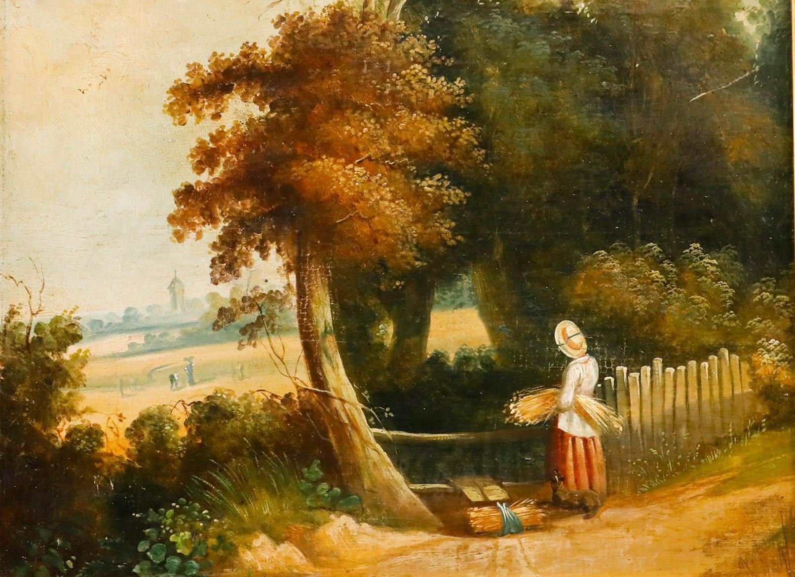 English School 19. Jahrhundert Öl - Die Ernte – Painting von Unknown