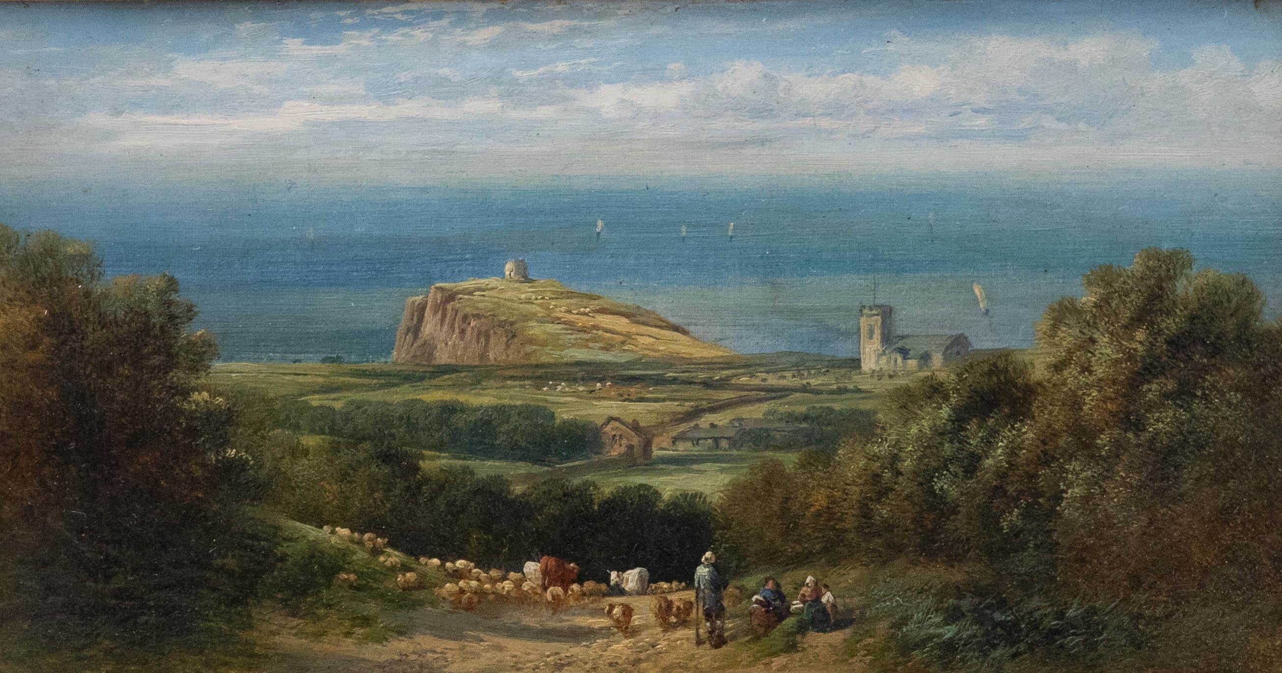 English School  Óleo del siglo XIX - Cuesta arriba, Somerset - Painting de Unknown