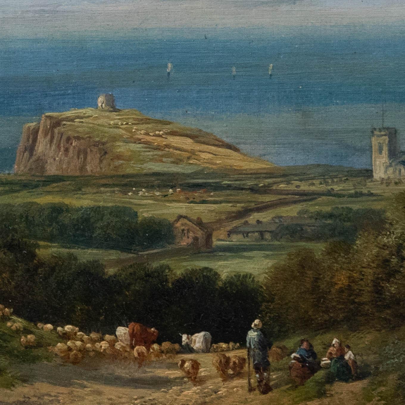 English School  Óleo del siglo XIX - Cuesta arriba, Somerset 1
