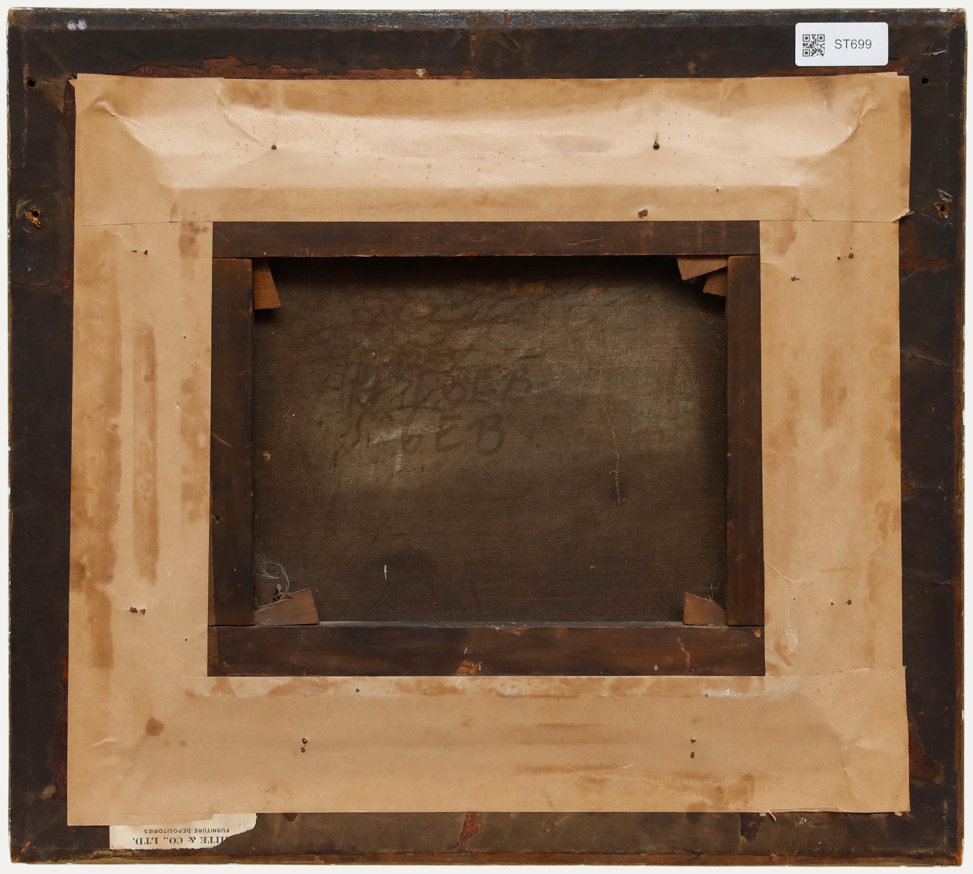 English School 19. Jahrhundert Öl - Bewaldete Landschaft mit Eseln (Braun), Landscape Painting, von Unknown