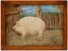 English School 20th Century Oil - A Prize Sow