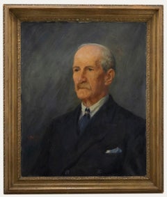 Olio di English School del XX secolo - Ritratto di gentiluomo
