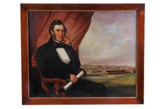 Antique English School, A Rare Portrait of John Scott Russell and "The Great Eastern"