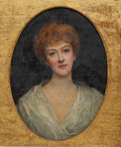 English School Öl des frühen 20. Jahrhunderts - Porträt von Emma Bell