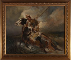 English School Early 20th Century Oil - The Wandering Knight