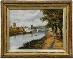 English School Early 20th Century Oil - View of The Cathedral