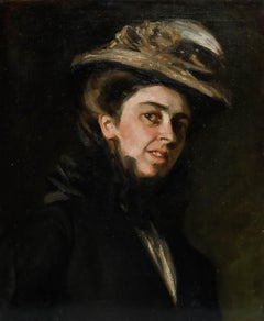 English School Late 19th Century Oil - A Dramatic Stare