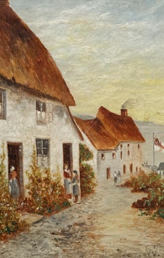 English School Öl des späten 19. Jahrhunderts - Church Cove