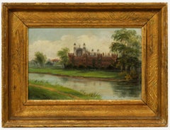 English School Late 19th Century Oil - View of Eton College