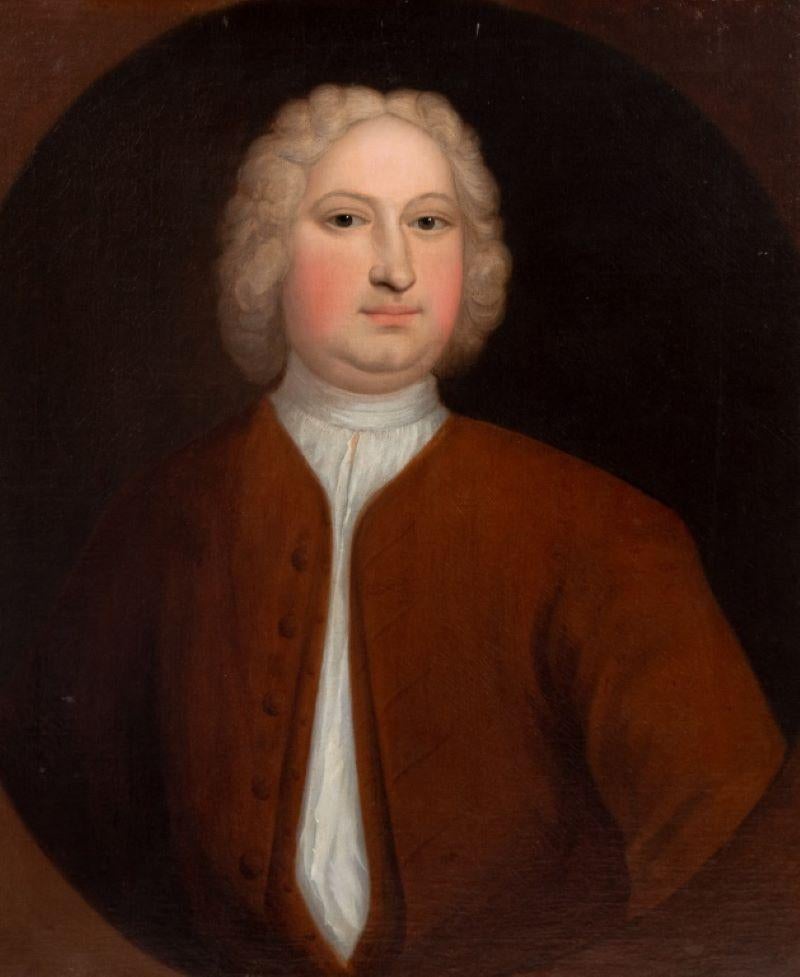 Ritratto di uomo della English School Olio, 18° sec. - Painting di Unknown