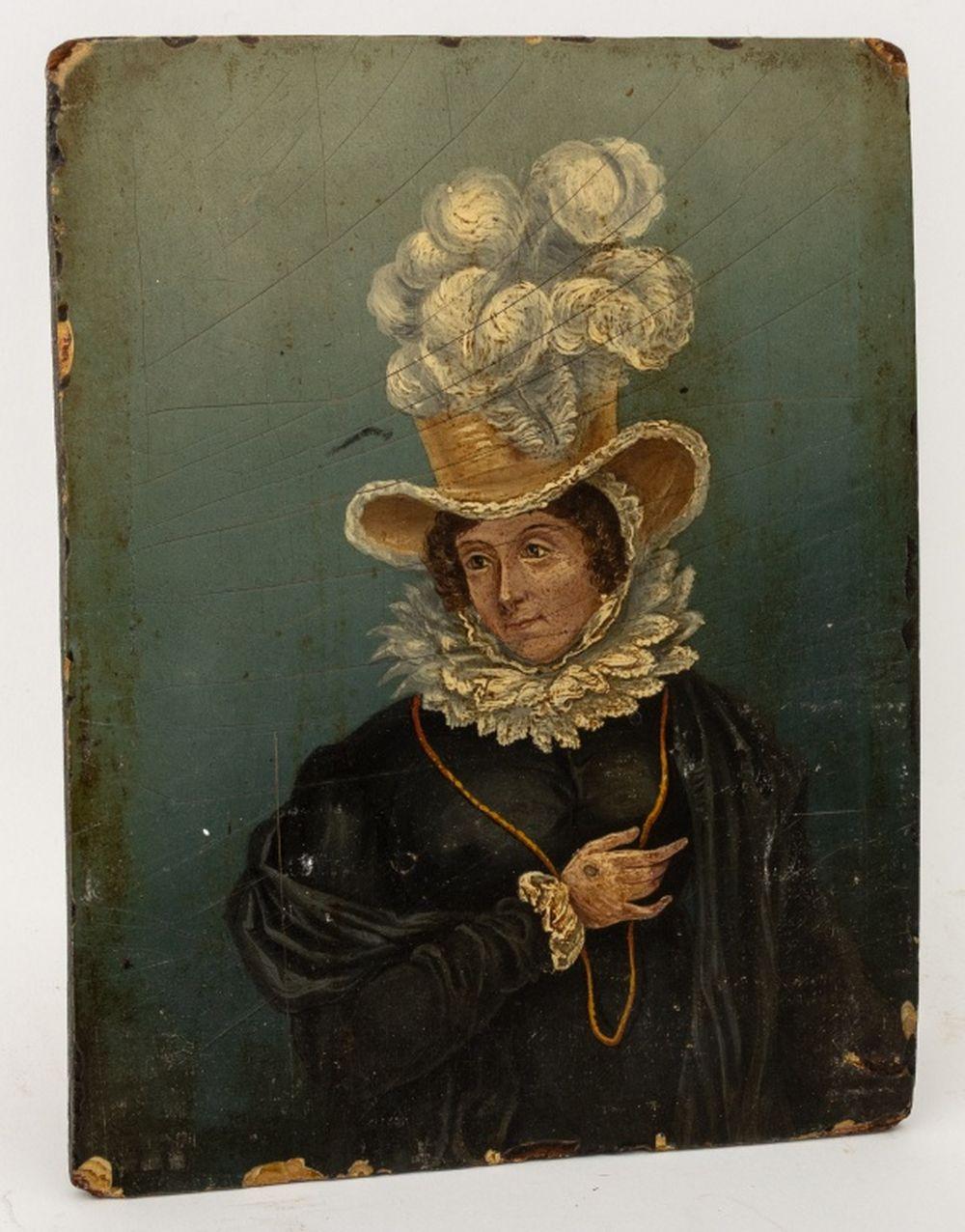 English School Porträt einer Frau – Painting von Unknown