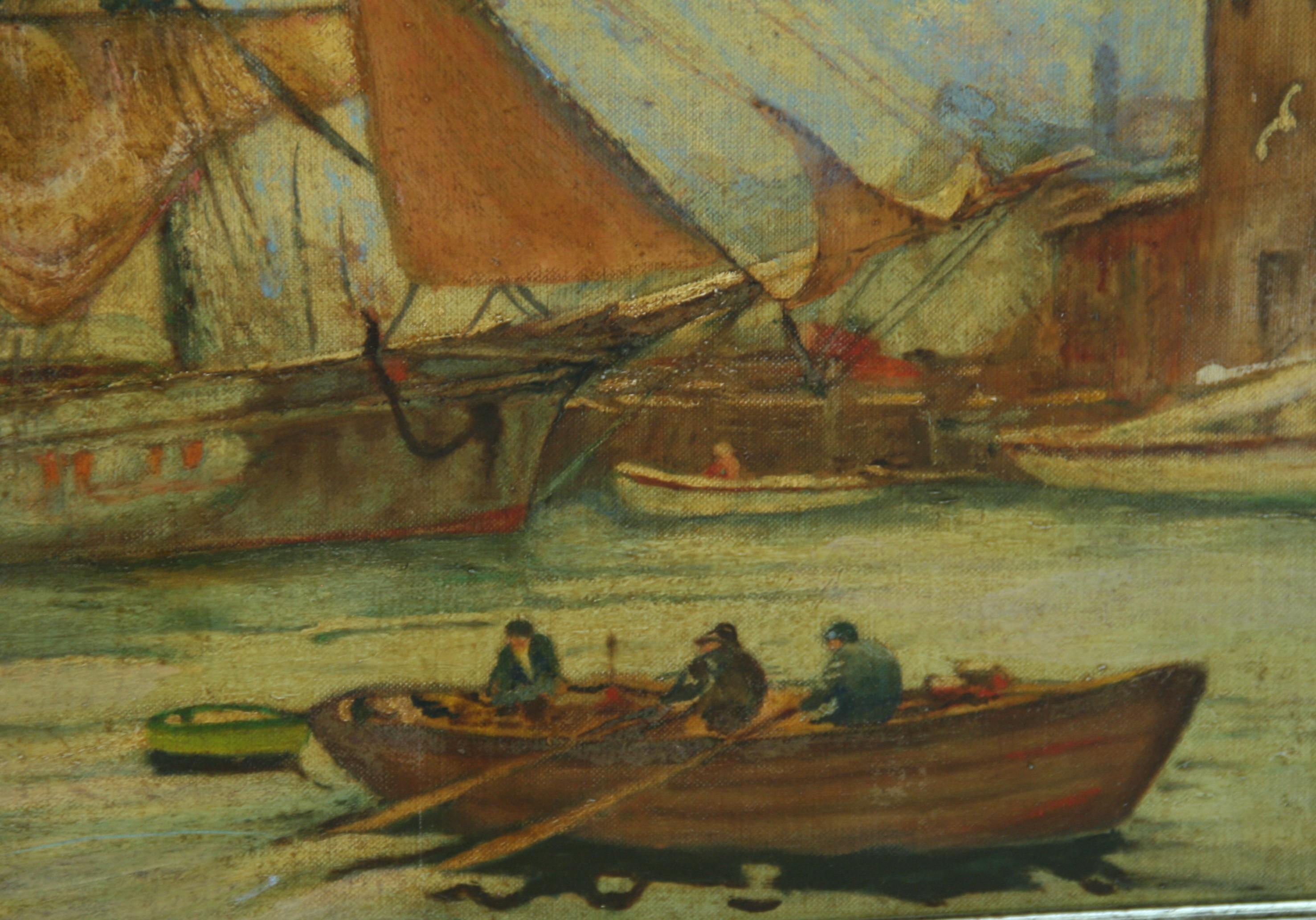 English Scooner Leaving the Dock von J.H.Hutchman im Angebot 1
