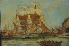 English Scooner Leaving the Dock by J.H.Hutchman