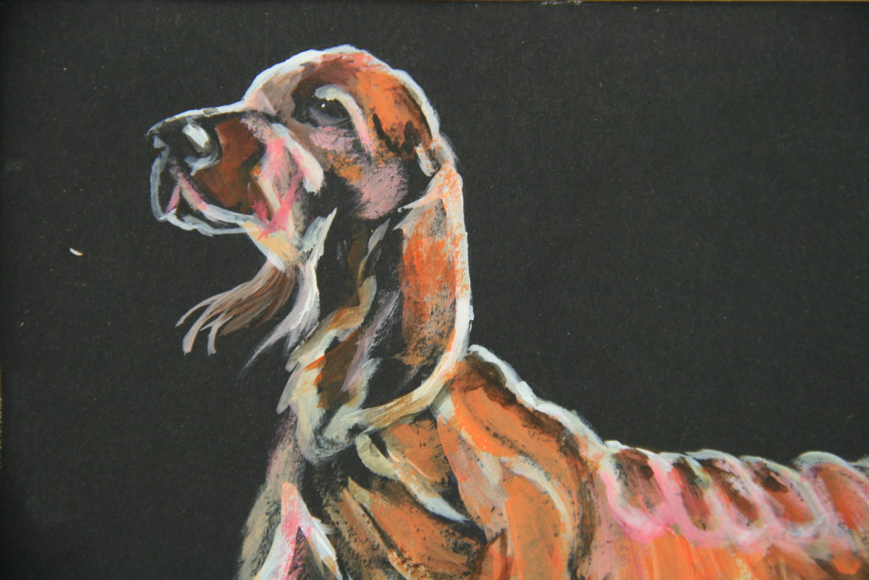  English Setter  Dog Painting - Beige Animal Painting by Unknown