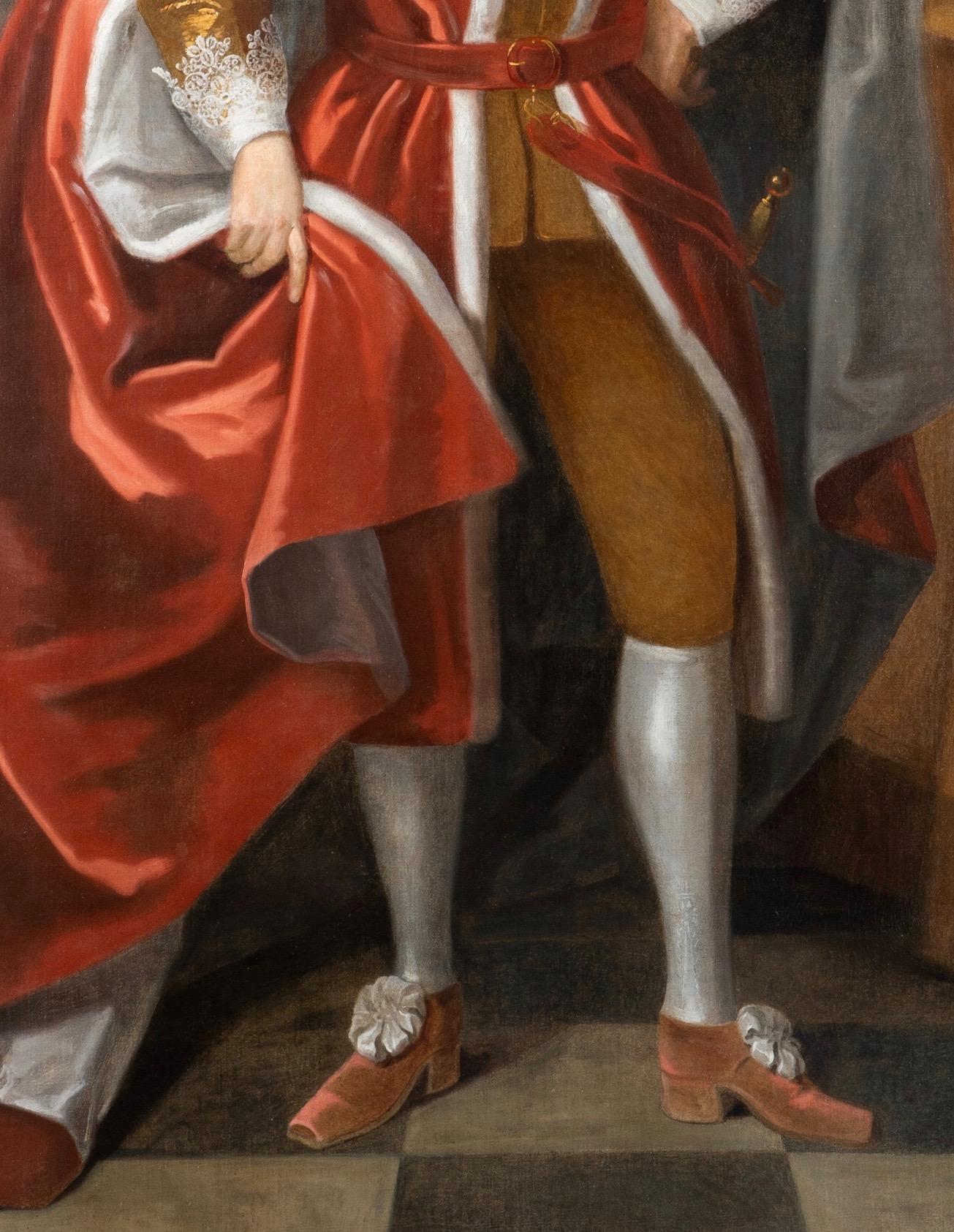 Enormous 17th Century British Portrait of Baron Lexington in Red Peers Robes  - Old Masters Painting by Unknown
