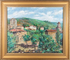 Enrique Koscaya (1901-1970) - Huile du milieu du 20e siècle, ville méditerranéenne