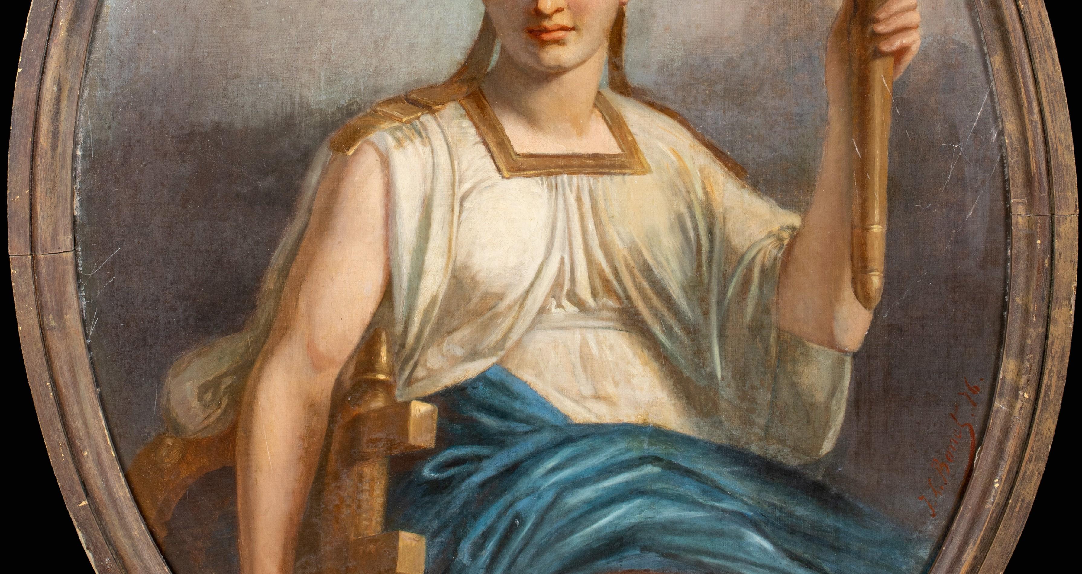 Erato, dea dell'arte, della scienza e della letteratura, 19° secolo - Portrait Painting Nero di Jacques Louis BONET