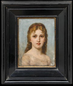 Erhard Winterstein (1841-1919) - Framed 1898 Oil, Lady with the Red Headband