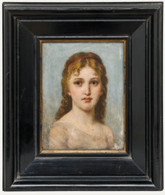 Erhard Winterstein (1841-1919) - Framed 1898 Oil, Lady with the Red Headband