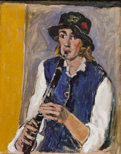 Eric James Mellon (1925-2014) - Framed Oil, Portrait of a Clarinettist