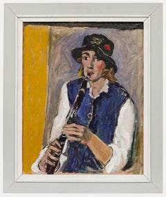 Eric James Mellon (1925-2014) - Framed Oil, Portrait of a Clarinettist