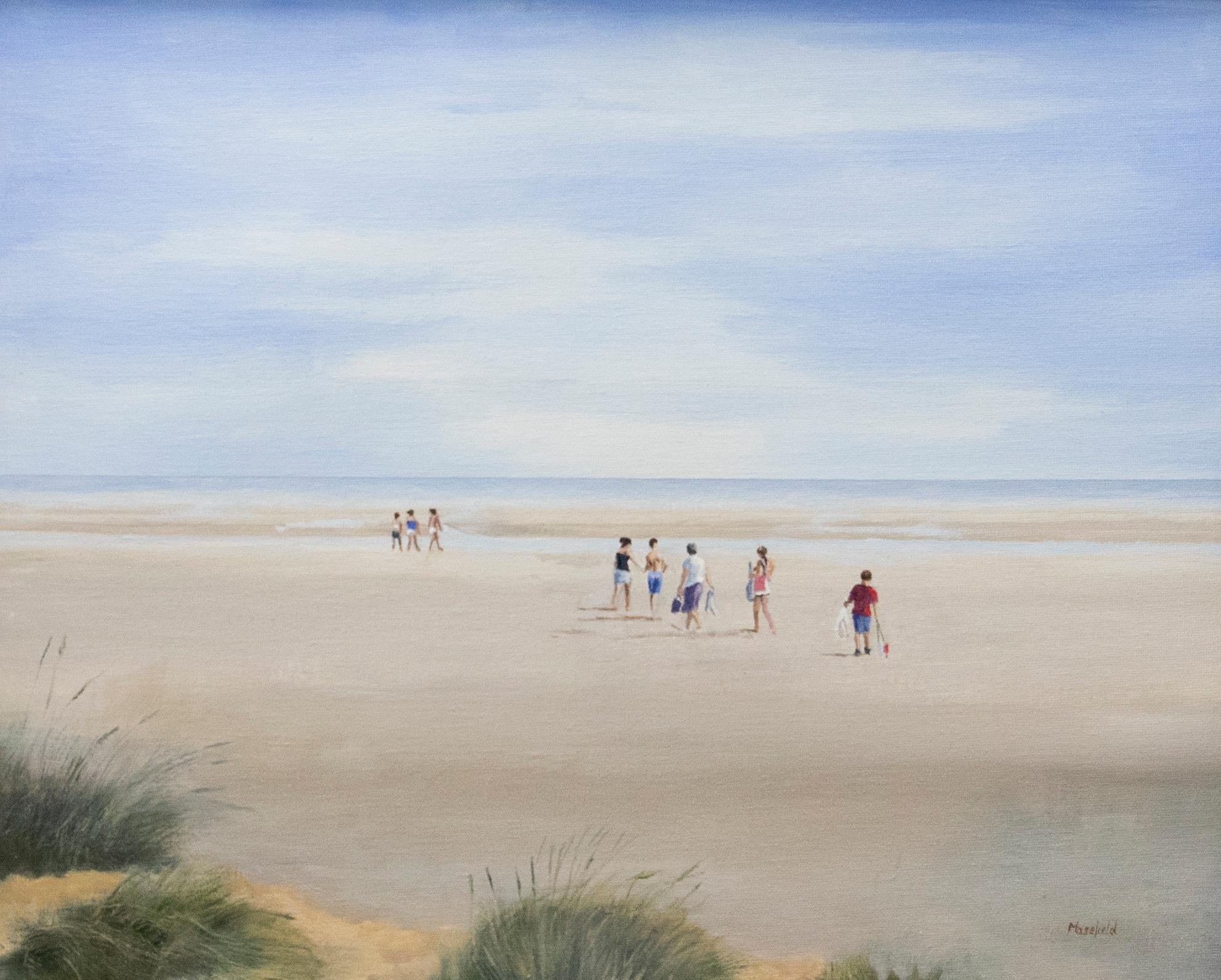 Eric Masefield - Gerahmtes Contemporary Öl, Dünen bei Camber – Painting von Unknown