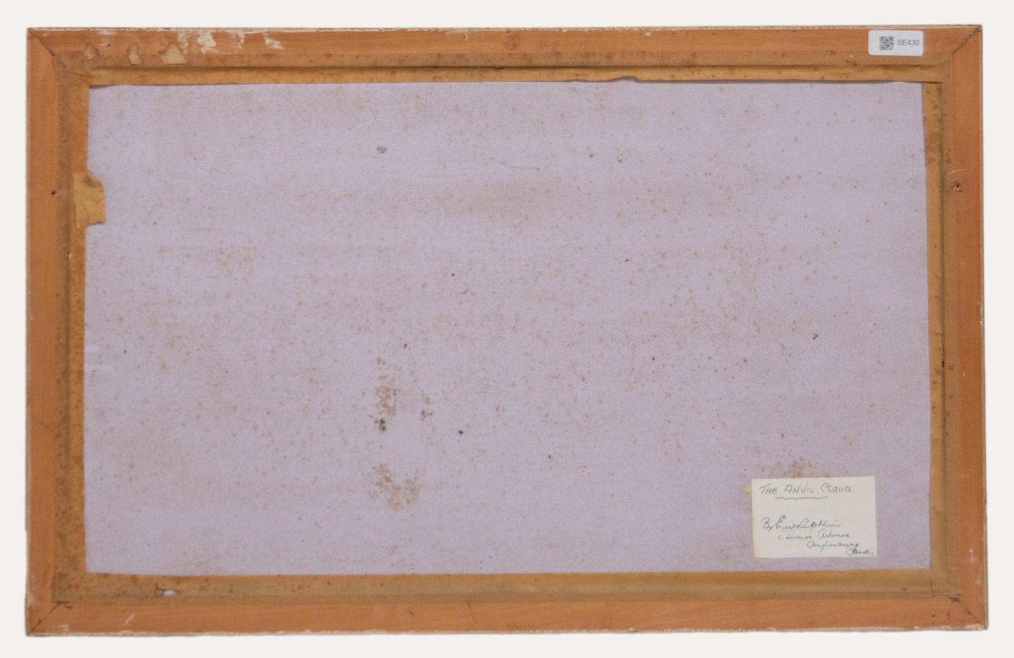 Paesaggio impressionista ad olio. Indistintamente firmato in basso a sinistra. Presentato in una cornice decorativa dorata con titolo e nome dell'artista sul retro. A bordo.
