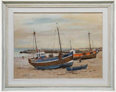 Eric Wale (1916-2001) - Gerahmtes Öl des 20. Jahrhunderts, Gestrandete Boote