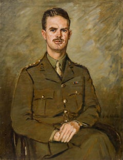 Ernest Alfred Widdas (1879-1960)-English School 1944 Oil, Portrait of an Officer