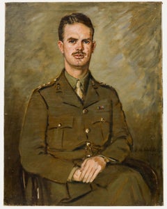 Ernest Alfred Widdas (1879-1960)-English School 1944 Oil, Portrait of an Officer