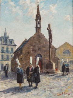 Ernest Knight (1915-1995) - Mid 20th Century Oil, La Chapelle de La Croix