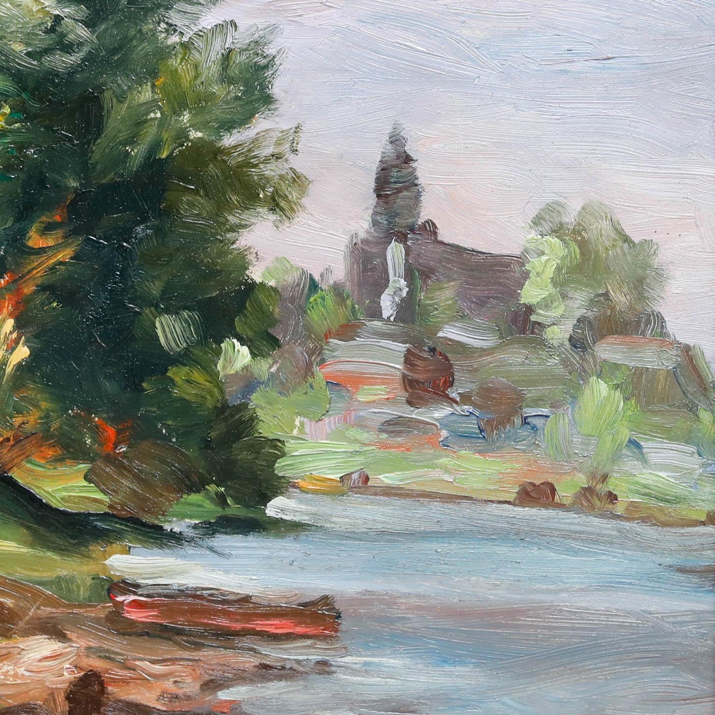 Eine lebhafte impressionistische Szene des Künstlers Ernst Bruggemann (1886-1971). Signiert unten rechts. Gut präsentiert in einem vergoldeten Rahmen. An Bord.