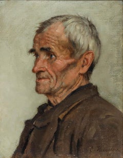 Ernst Henseler (1852-1940) - 1910 Öl, Alter Mann in Spiegelung