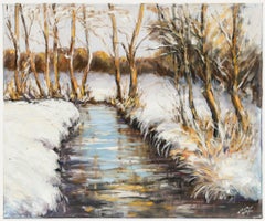 Erwin Steinhauser (1939-2023) - Acrylique du 20e siècle, Ruisseau dans la neige