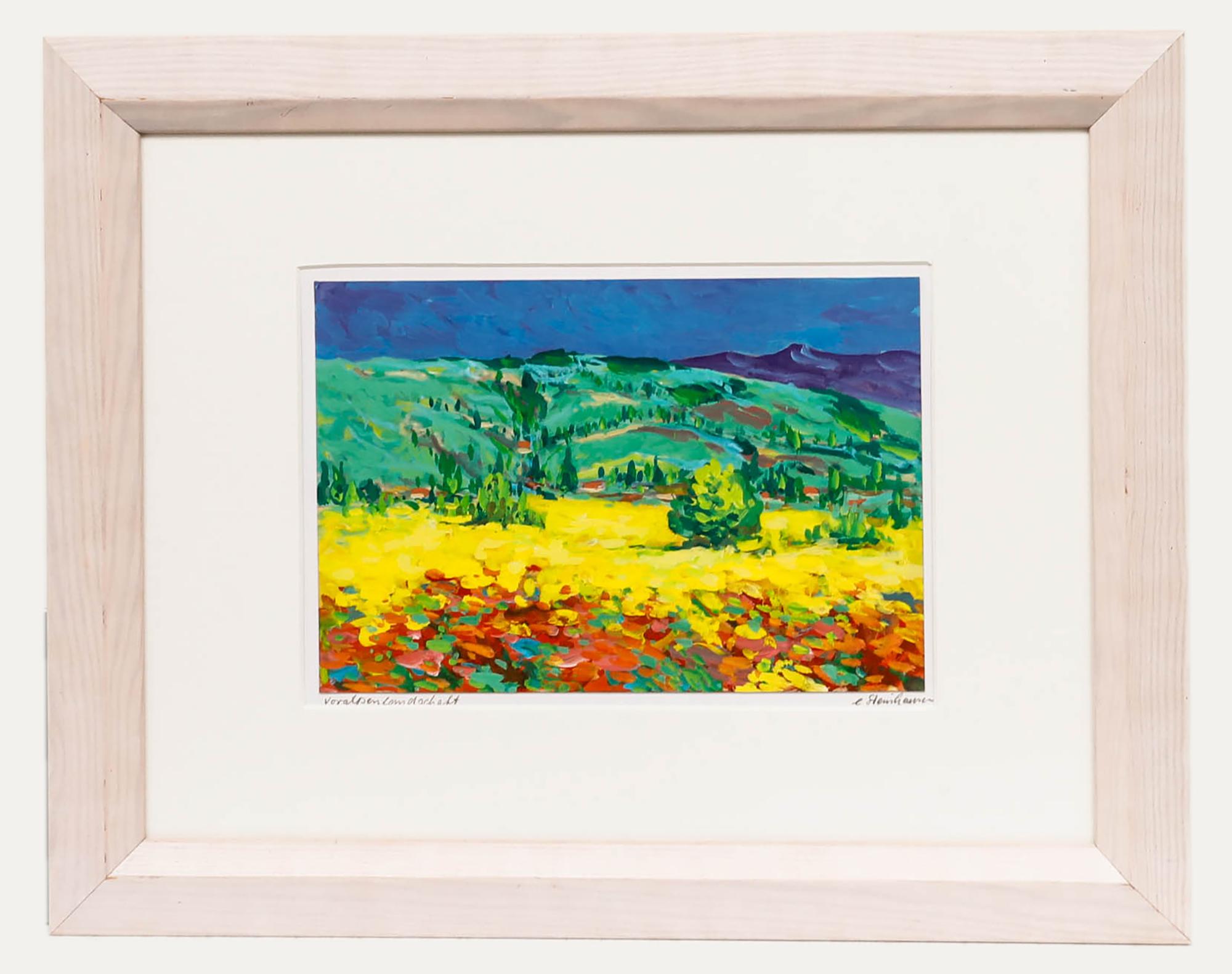 Unknown Landscape Painting – Erwin Steinhauser (1939-2023) - Acryl, Voralpenlandschaft, 20. Jahrhundert