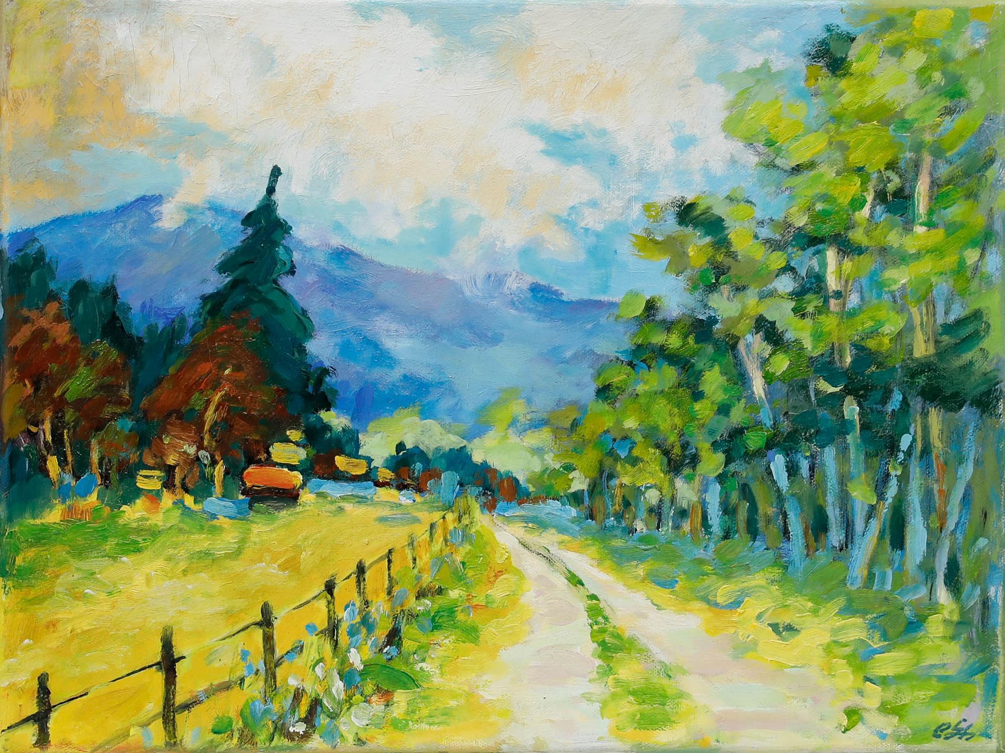 Erwin Steinhauser (1939-2023) – Ölgemälde, Bergweg des 20. Jahrhunderts – Painting von Unknown