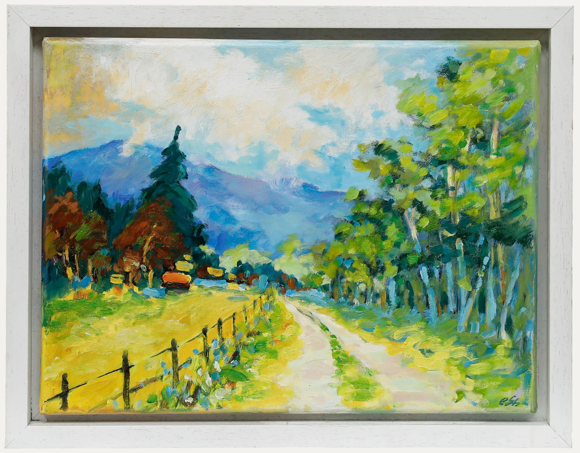 Erwin Steinhauser (1939-2023) - 20ème siècle, huile, sentier de montagne