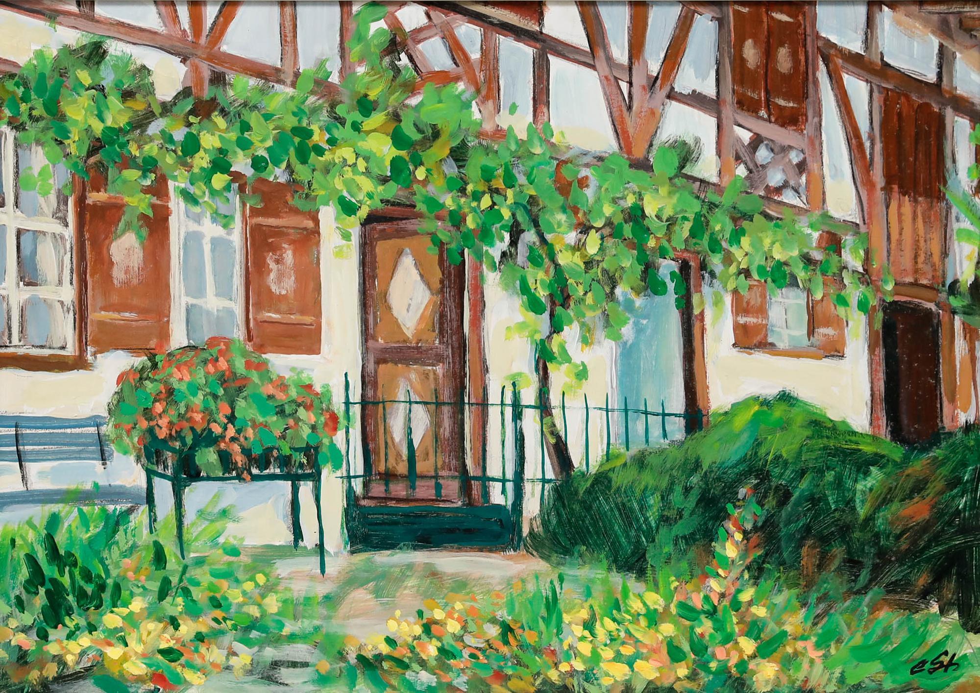 Erwin Steinhauser (1939-2023) - 20th Century Oil, Summer Farmhouse - Painting de Unknown