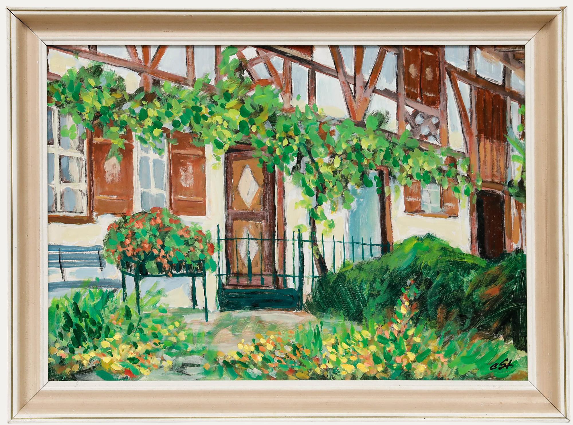 Landscape Painting Unknown - Erwin Steinhauser (1939-2023) - 20th Century Oil, Summer Farmhouse