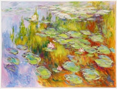 Erwin Steinhauser (1939-2023) - 20th Century Oil, Water Lilies with Orange