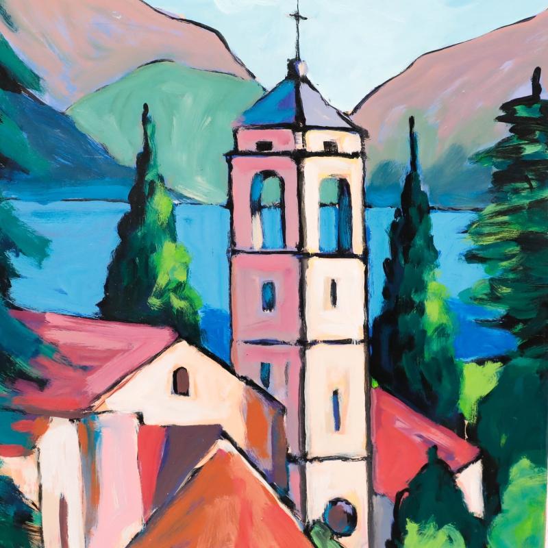 Erwin Steinhauser (1939-2023) - Zeitgenössisches Acryl, Blick auf die Church's – Painting von Unknown