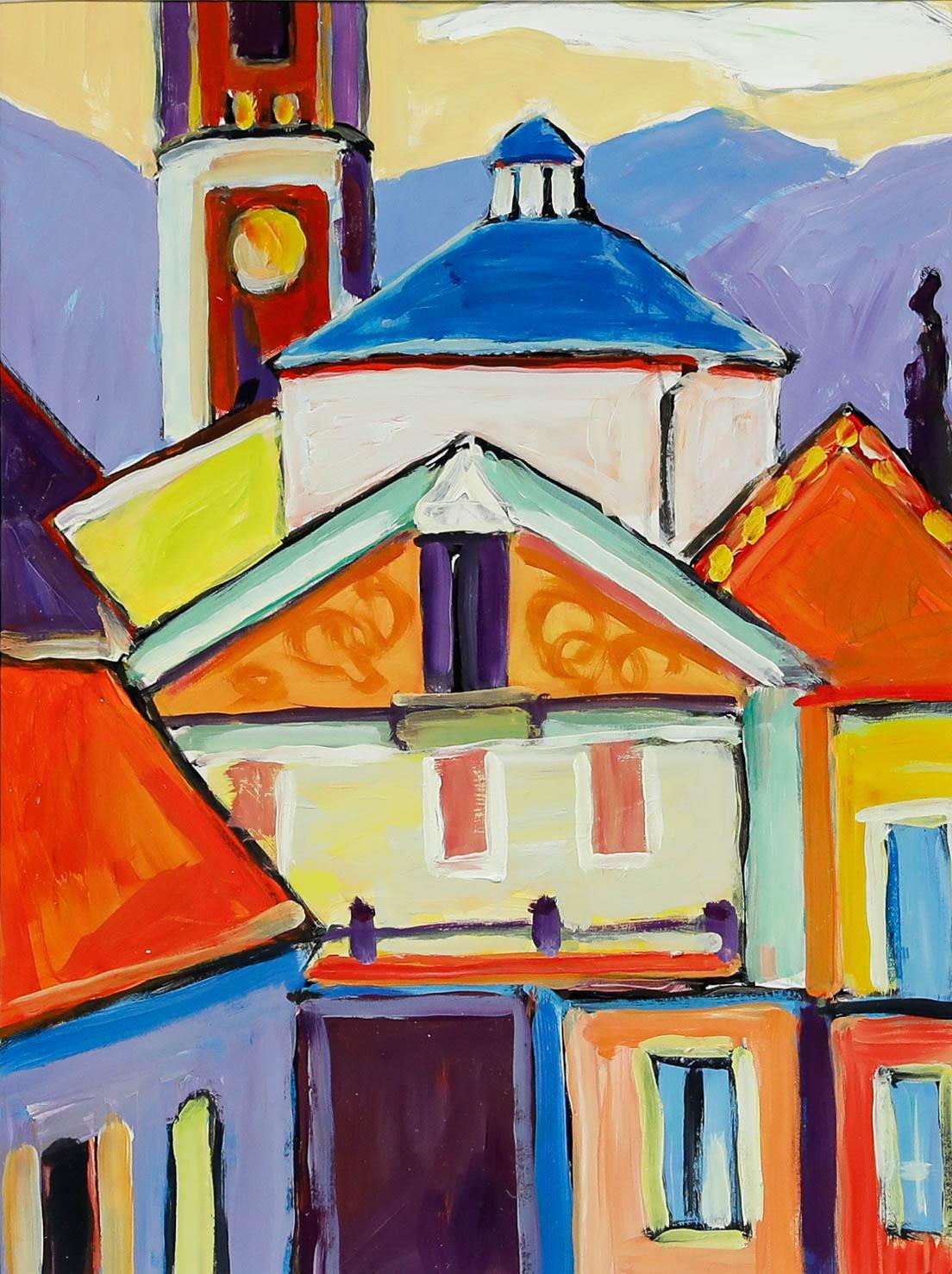 Erwin Steinhauser (1939-2023) - Contemporary Acrylic, Stadtansicht – Painting von Unknown