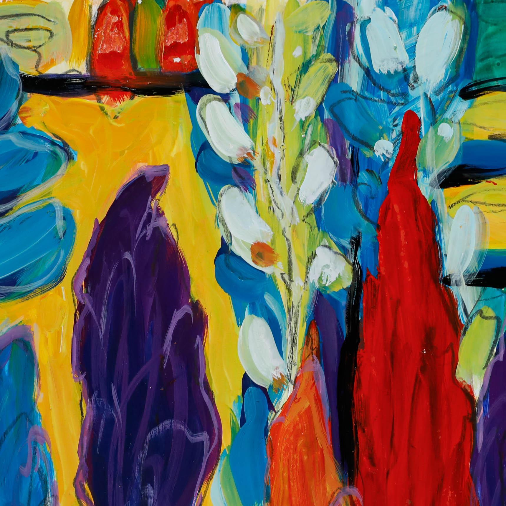 Erwin Steinhauser (1939-2023) - Zeitgenössisches Acryl, Zypressenbäume (Braun), Landscape Painting, von Unknown