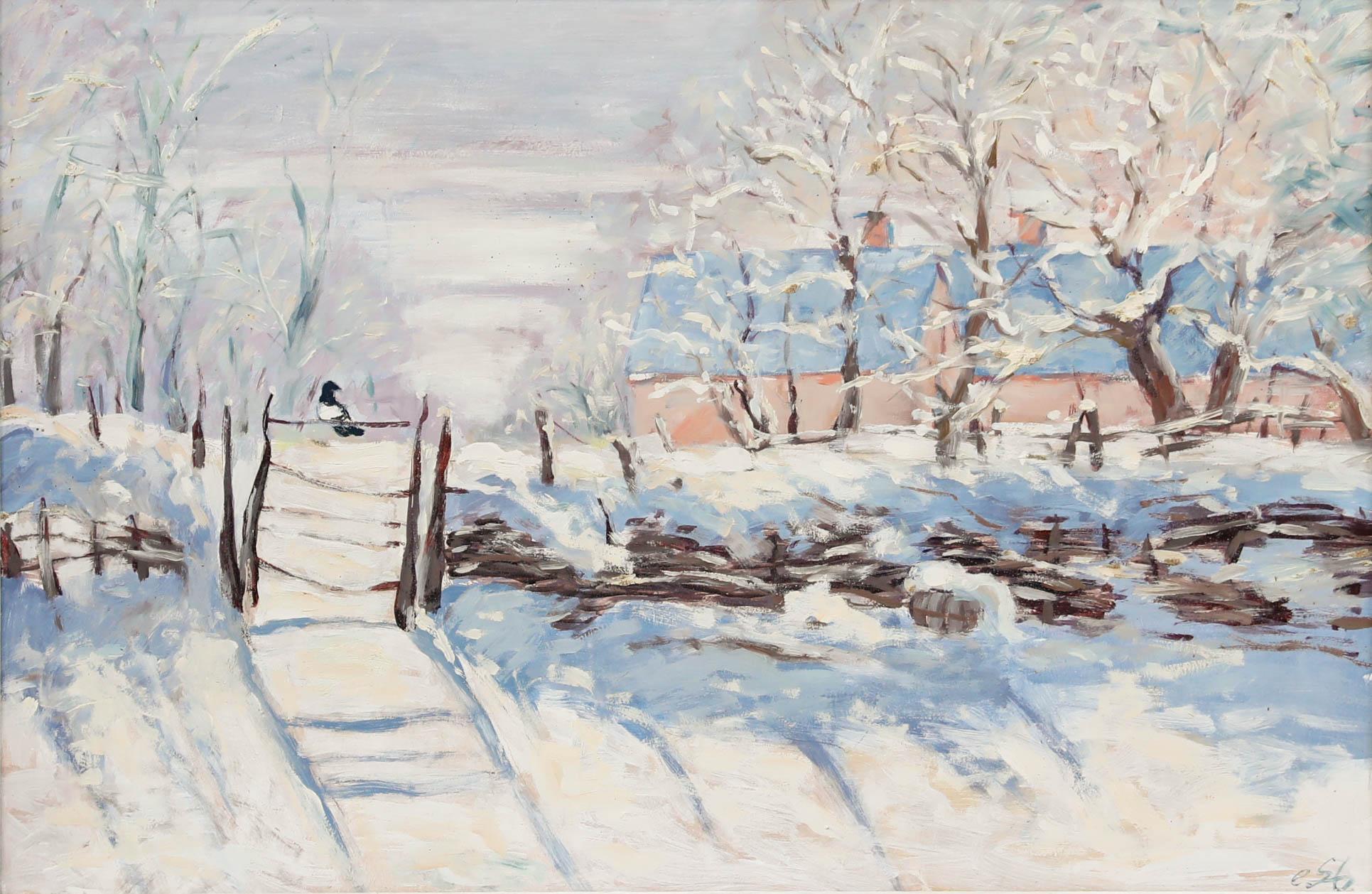 Erwin Steinhauser (1939-2023) - Acrílico contemporáneo, La granja en invierno - Painting de Unknown