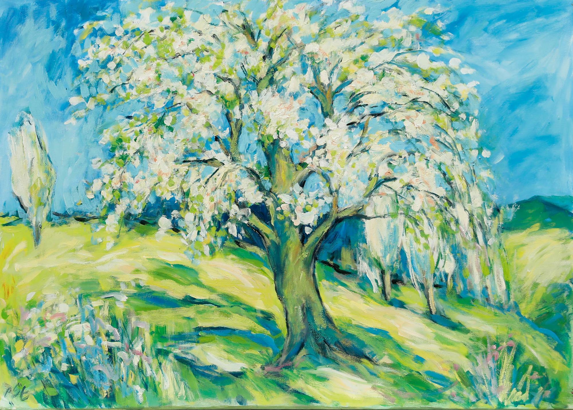 Erwin Steinhauser (1939-2023) - Zeitgenössisches Öl, Blüte – Painting von Unknown